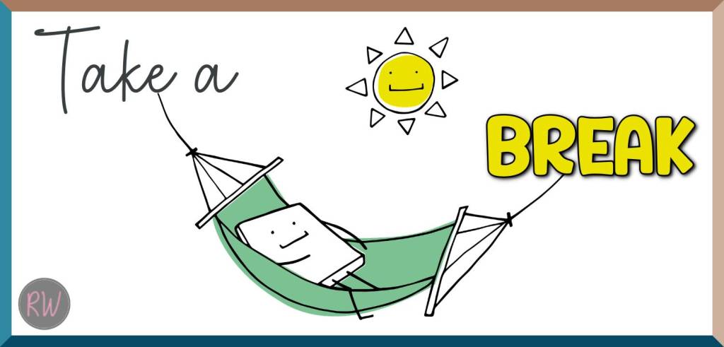 Take a break. Image of person in hammock under bright smiling sun