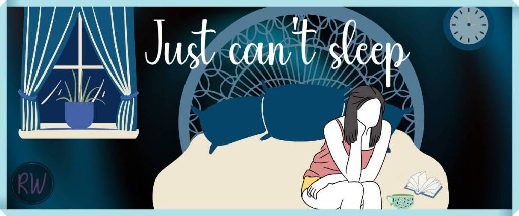 Just can't sleep.
image of woman sitting on end of bed. Clock reads 3 am